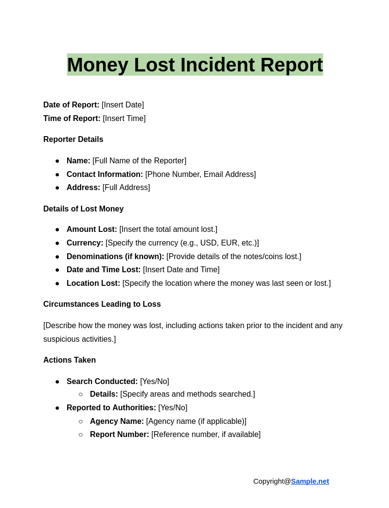 Money Lost Incident Report Google Docs 01 03 2025 10 58 AM