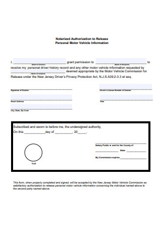 Notarized Authorization Letter Format