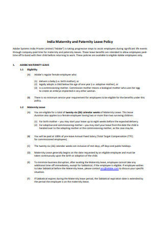 Paternity Leave Policy