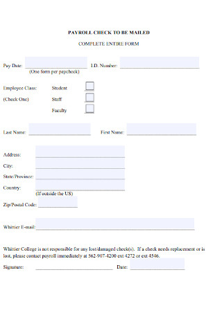 Payroll Check Complate Entire Form