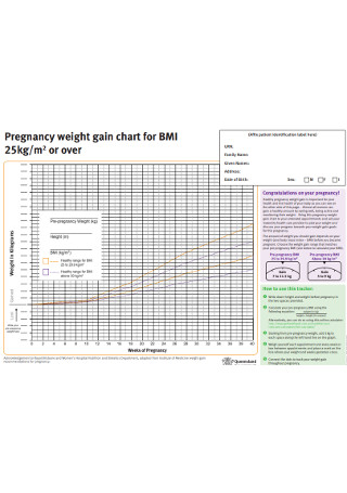 Pregnancy Weight BMI Chart