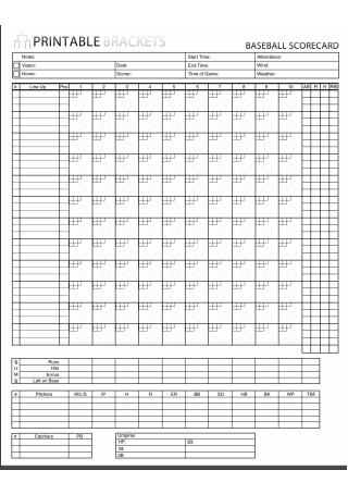 Printable Baseball Scorecard