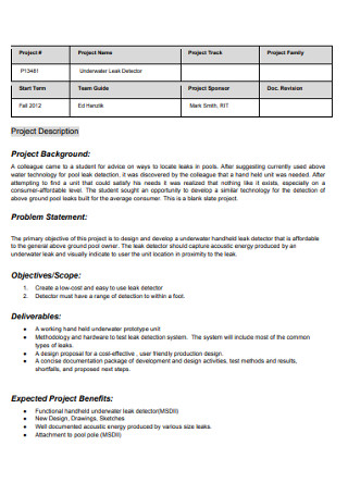 Project Background Statement