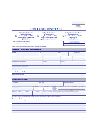 Sample Application Form for Employment