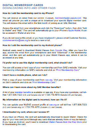 Sample Digital Membership Card