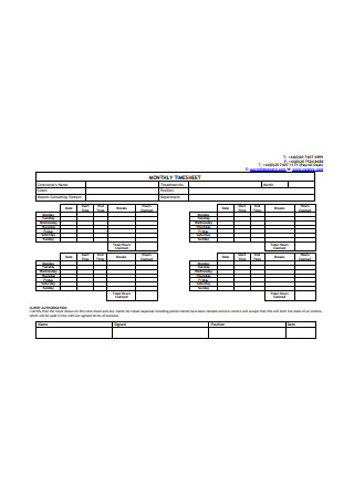 Sample Monthly Timesheet