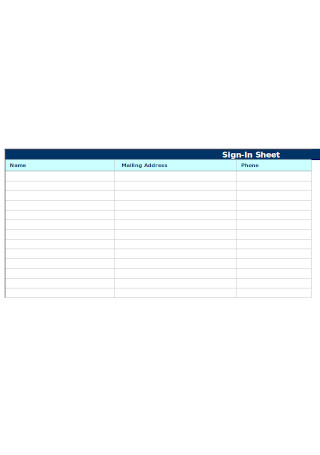 Sign In Sheet Template
