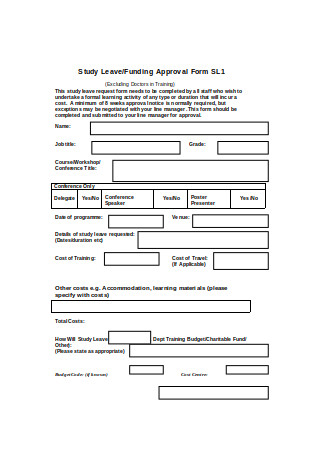 Study Leave Form Example
