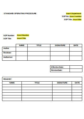 Template for Creating Standard Operating Procedures