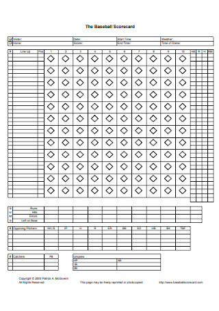 The Baseball Scorecard in PDF