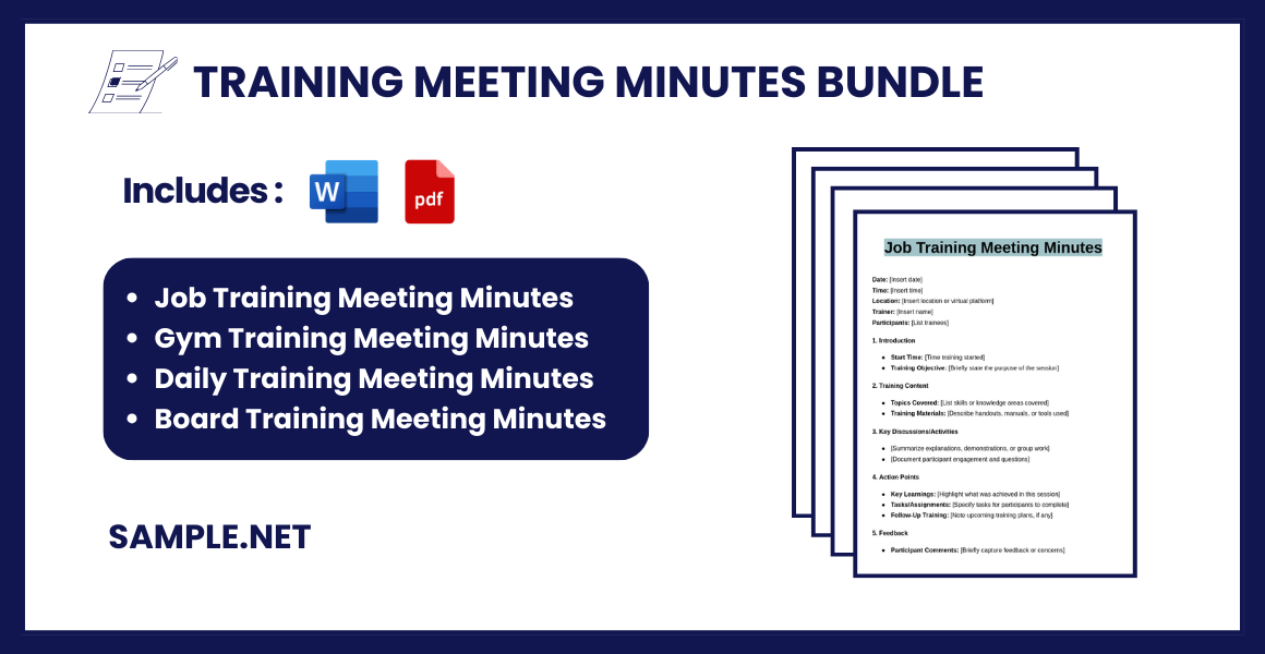 training meeting minutes bundle