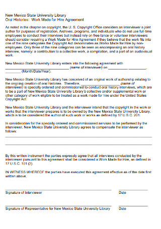 University Library Work Made for Hire Agreement 