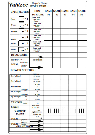 36 sample yahtzee score sheets card templates in pdf