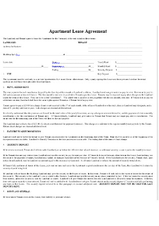 Apartment Lease Agreement Template
