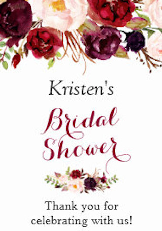 Burgundy Marsala Floral Chic Bridal Shower Favor Gift Tags