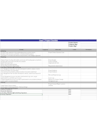 Business Project Management Checklist