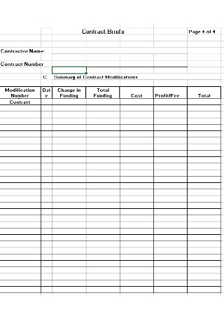 Contract Brief Form Template