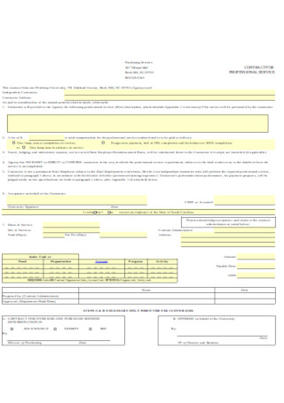 Contract for professional Service Template