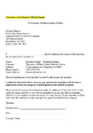 Customer Authorization Letterd