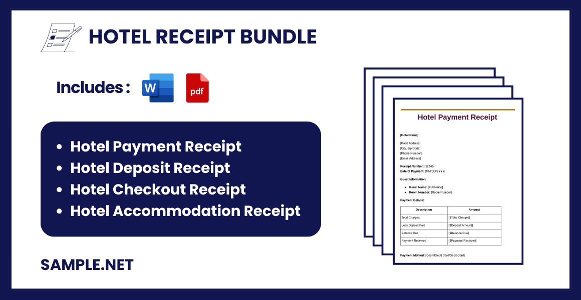 hotel receipt bundle