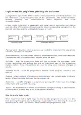 Logic Models for Programme Planning and Evaluation Template