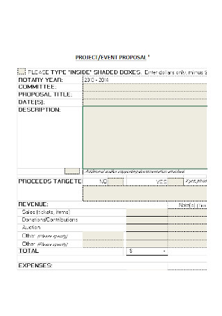 Project Event Proposal Form Template