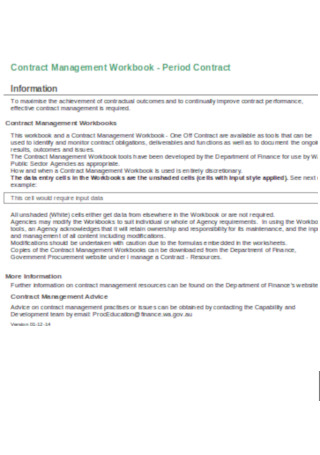 Contract Management Workbook Template