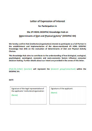 Sample Letter of Expression of Interest