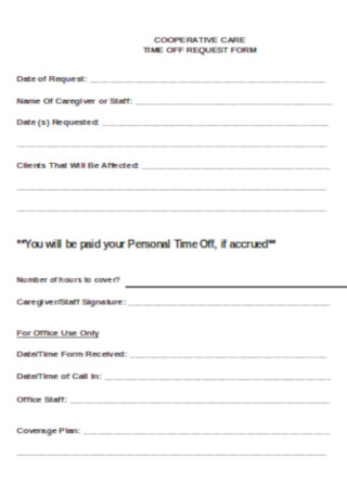 Simple Time off Request Form Template