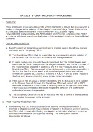 Student Disciplinary Probation Template