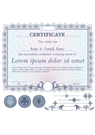 Vector Blue Certificate Or Coupon Template With Ad
