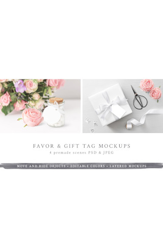 Wedding Favor and Gift Tag Mockup