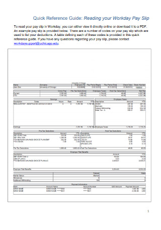 WorkDay Paycheck Slip Template