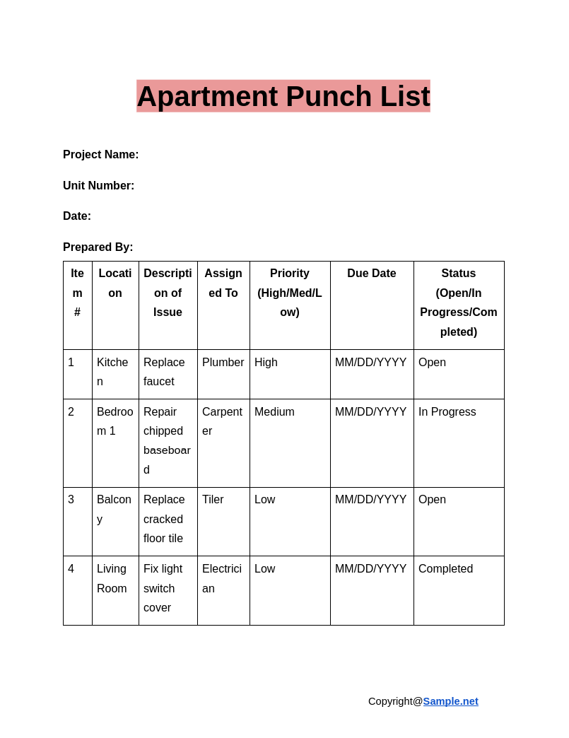 Apartment Punch List Google Docs 12 30 2024 11 01 AM