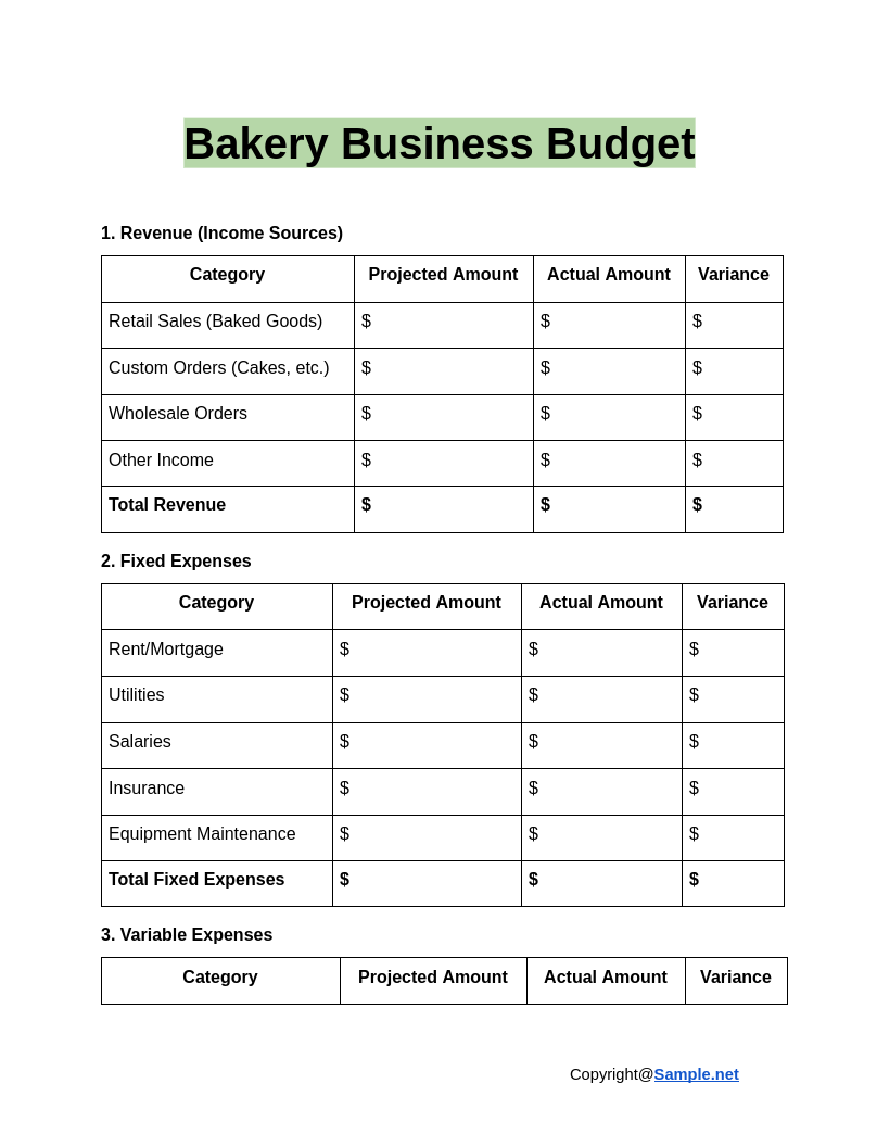 Bakery Business Budget Google Docs 12 30 2024 10 57 AM