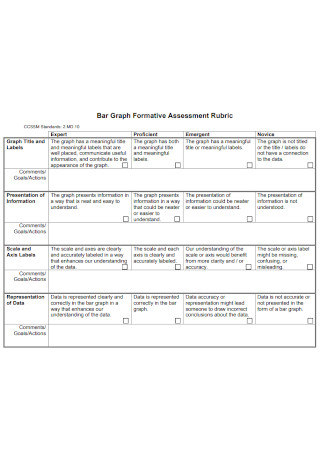 Bar Graph Formative Assessment Rubric Template