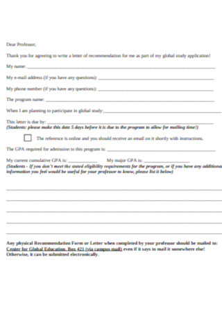 Basic Physical Assistance Letters of Recommendation Template