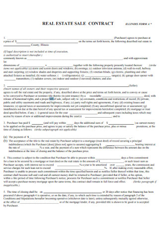 Bill of Real Estate Sales Contract