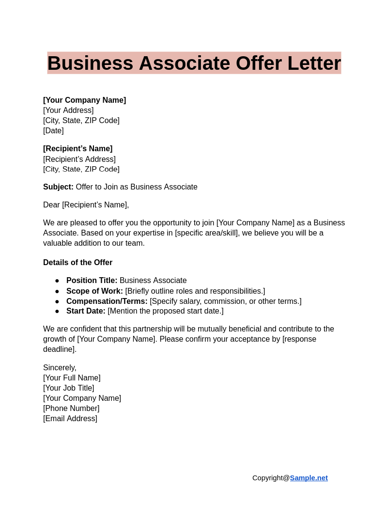 Business Associate Offer Letter Google Docs 12 30 2024 10 53 AM