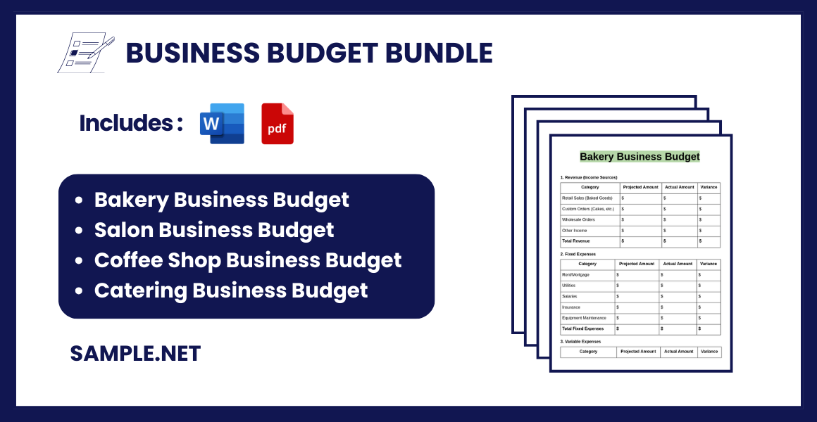 business budget bundle