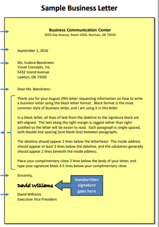 Business Communication Center Letter