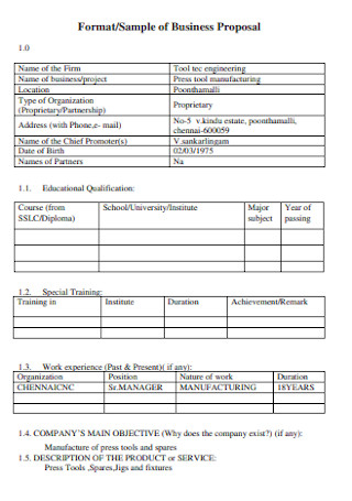 business proposal sample pdf free download