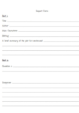 Character Can Book Report Form