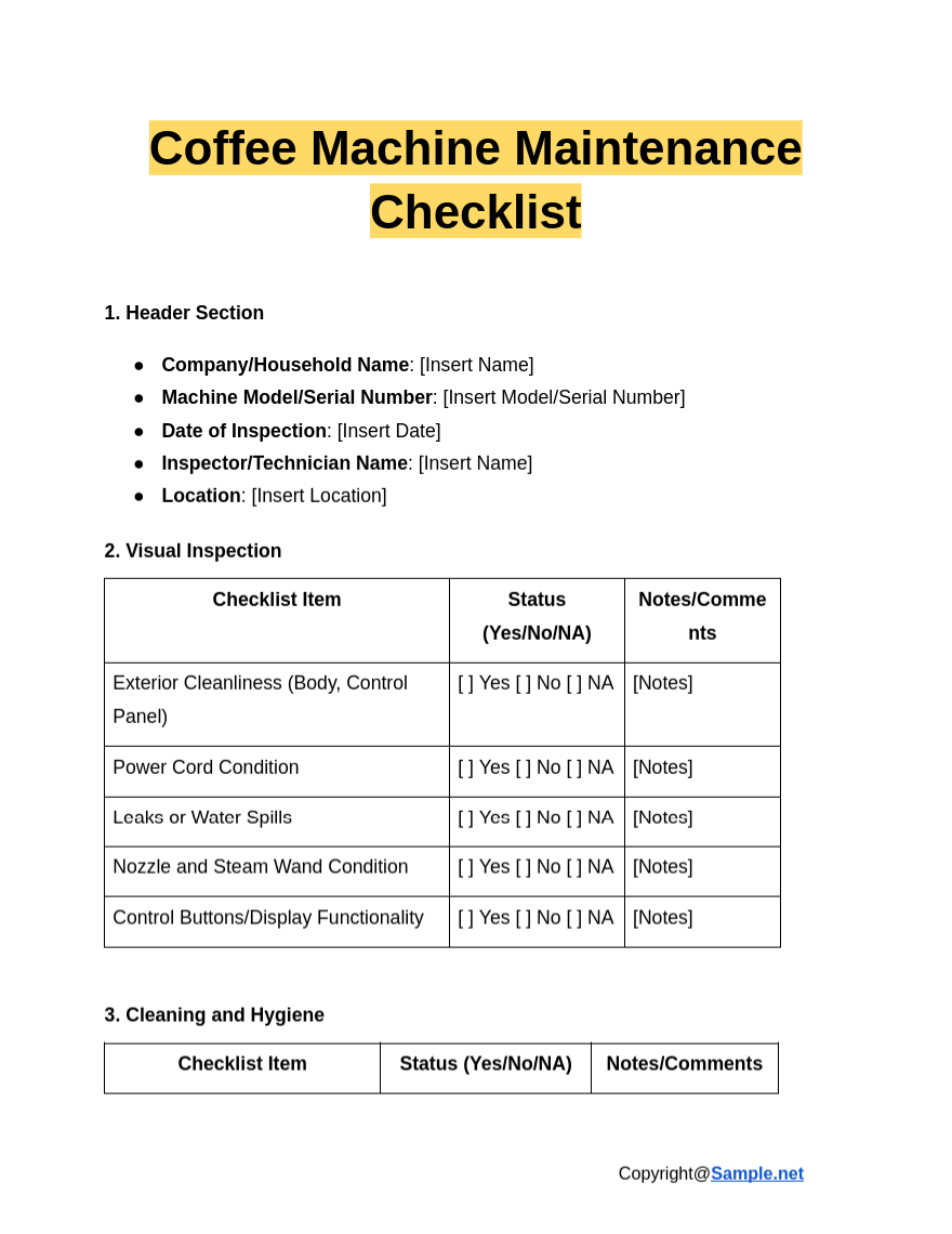 Coffee Machine Maintenance Checklist Google Docs 12 11 2024 04 35 PM