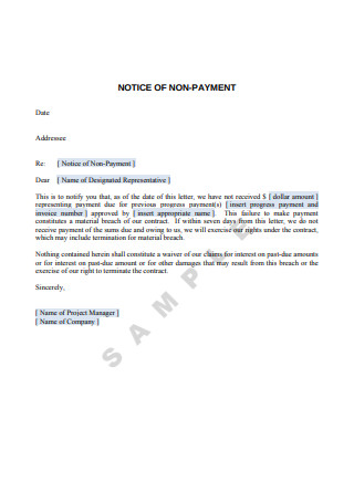 Contract Termination Non Payment Letter