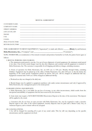 Formal Rental Agreement Letter Template