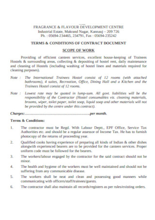 Formal Scope of Work Contract Template