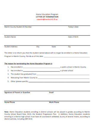 Home Lease Termination Letter Template