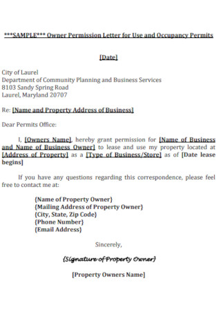 Homeowner Permission Letter