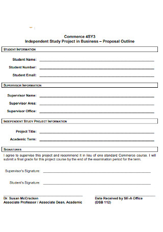 Independent Study Project in Business Proposal Outline Template